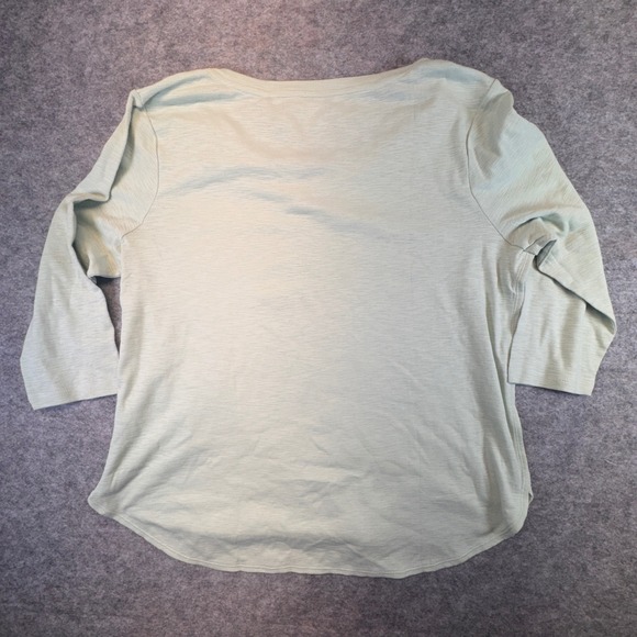 Kirkland Signature Womens XL V-Neck Slub Tee 3/4 Sleeve Cotton Sage Green NWT - Picture 8 of 9
